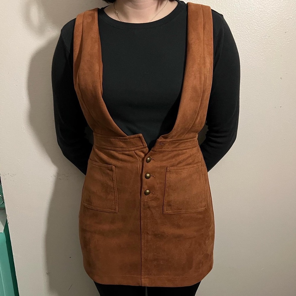 Forever 21 Faux Suede Overall Dress